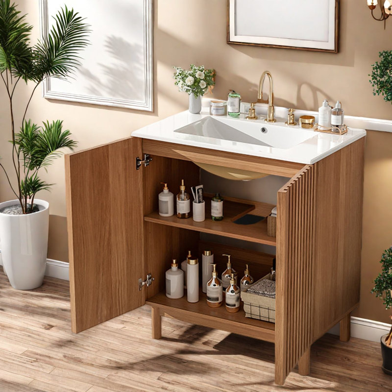 Meuble-lavabo et lavabo peu encombrant