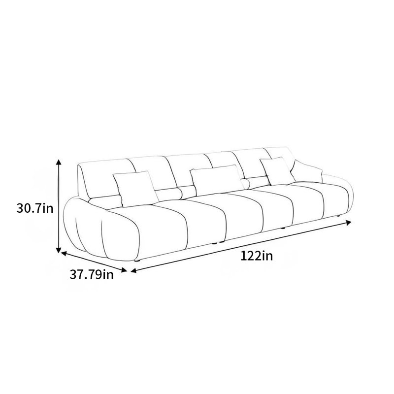 Canapé French, 4, H 30,7 po x l 122 po x P 37,79 po