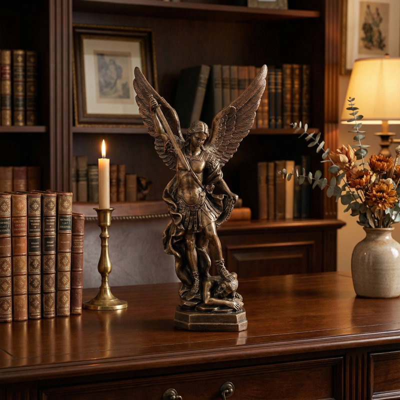 A resin statue of Archangel Saint Michael, Brown