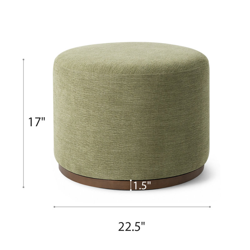 Pouf pivotant rembourré 22,5 po, Vert