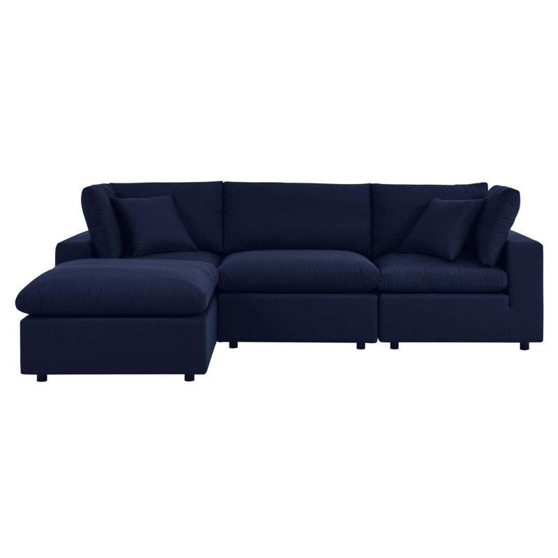 Commix 4-Piece Sunbrella Outdoor Patio Sectional Sofa, Navy