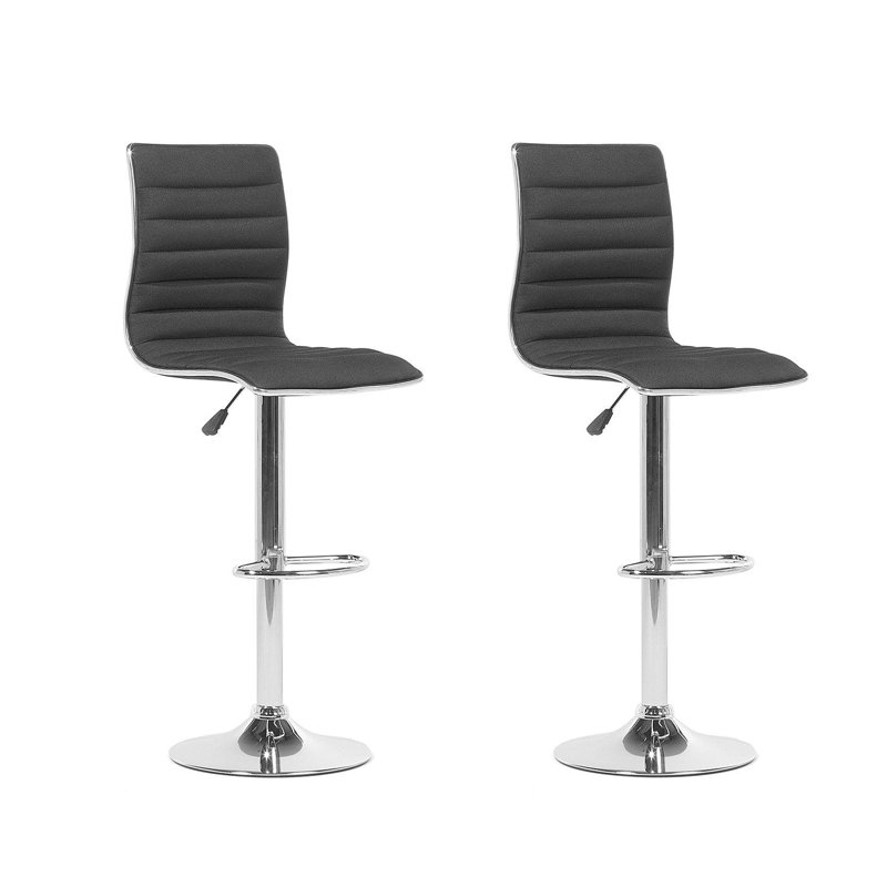 Tyrell Swivel Upholstered and Faux Leather Adjustable Height Bar Stool