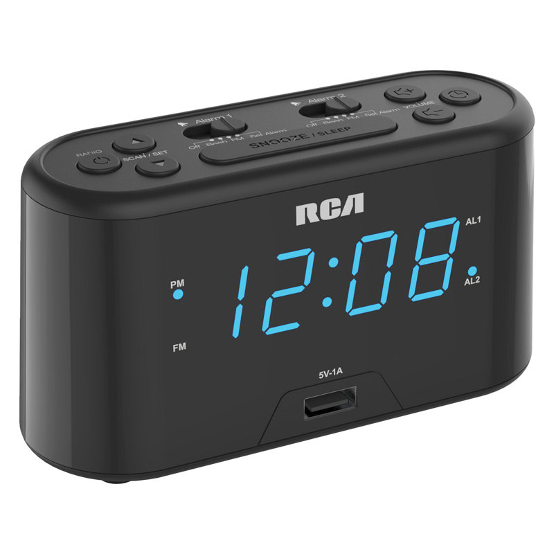 Quartz Movement / Crystal Tabletop Clock with Alarm Black