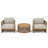 Ciclali Outdoor 3 Piece Seating Group With Cushions