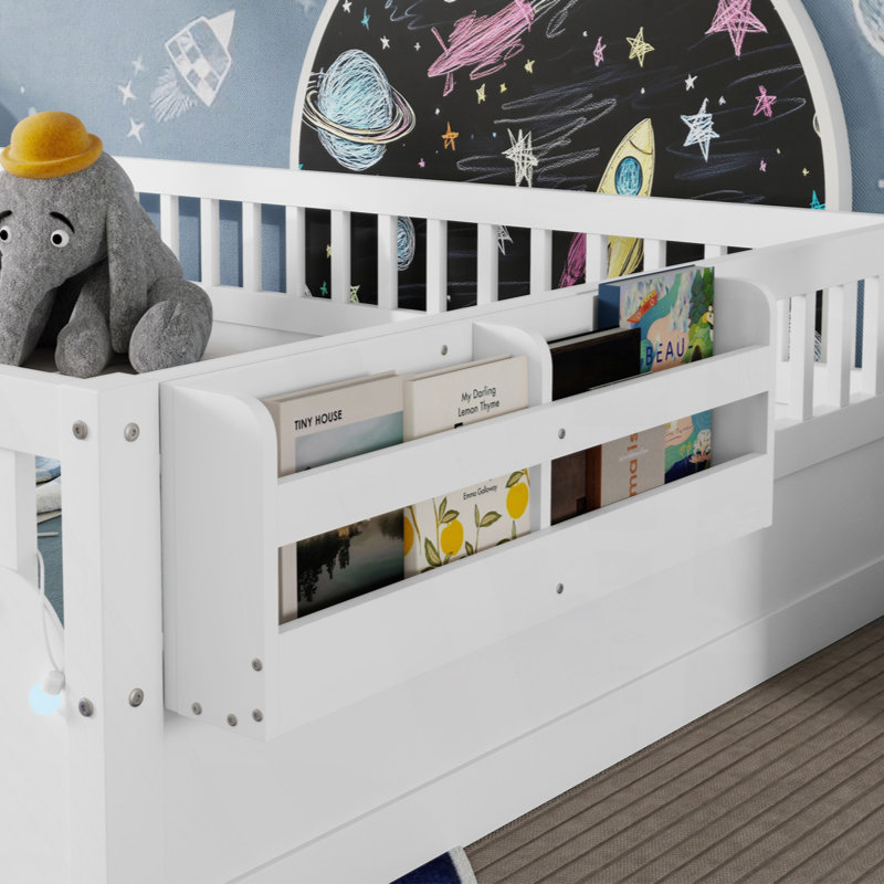 Structure de lit Montessori, Blanc, Double