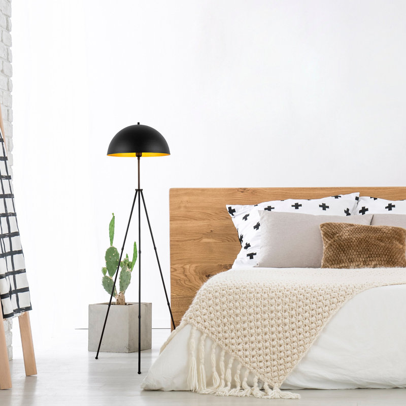 66.81'' Black Tripod Floor Lamp, Black