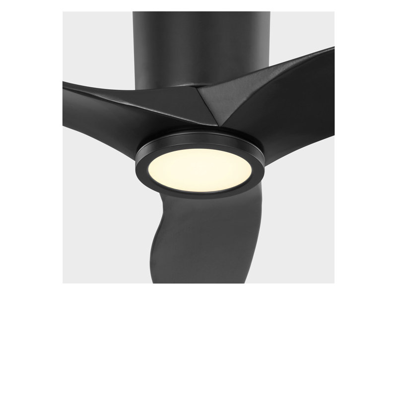 Seyra Smart Hugger LED Ceiling Fan, Midnight Black, Midnight Black, 44" Wide