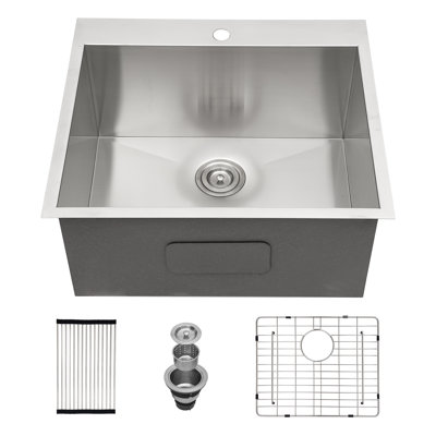 22" Drop-In Stainless Steel Utility Laundry Sink with Accessories