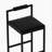 Modern Velvet Upholstered Bar Stools Set of 2 Counter Height Dining Chairs with Footrest &  Back Support for Kitchen (Black & Black)-1564437468-1564437466
