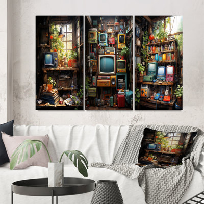 «Vintage Video Game Retro Reverie», 3 pièces sur toile