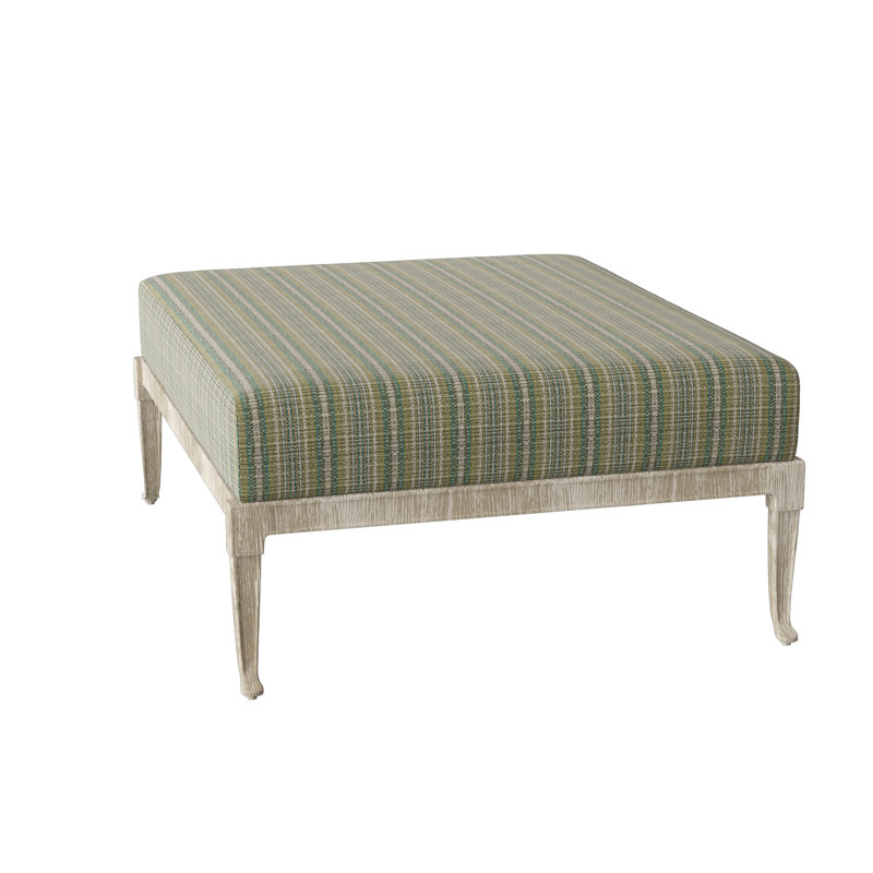 Wiltshire Outdoor Ottoman, Weathered White, Canvas Navy Sunbrella® Canvas