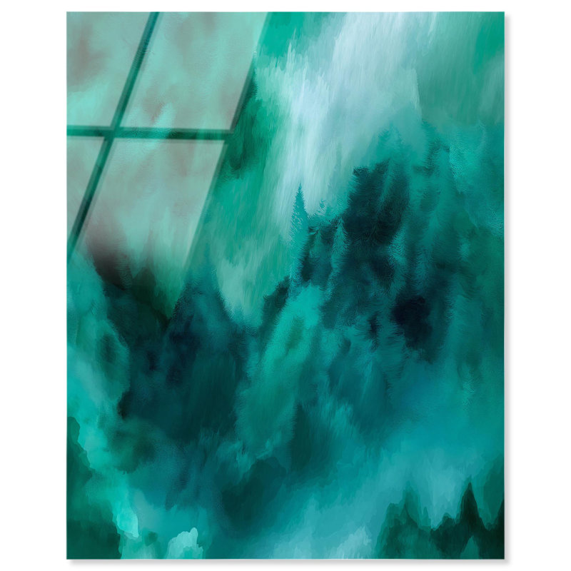 Art abstrait sarcelle texturé bleu sarcelle I par Art Remedy, prêt à être accroché, H 20 po x l 16 po