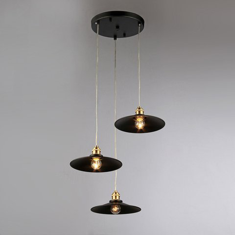 Luminaire suspendu conique 3 lumières grappe Lannie