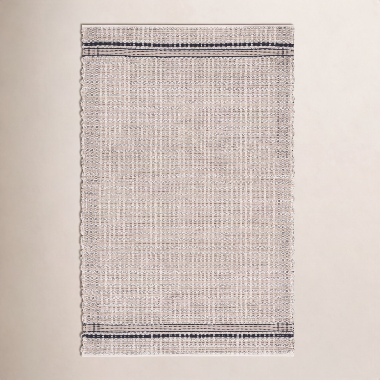 Hand-Woven Striped Cotton Rug, Rectangle 9' x 12'
