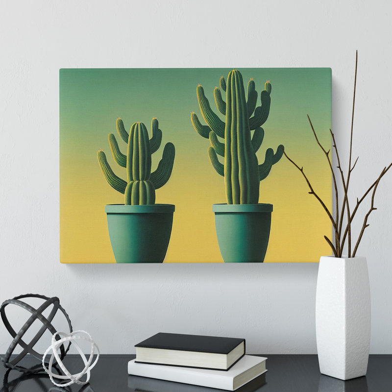 Endearing Cactus - Wrapped Canvas, 40cm H x 60cm W x 3cm D