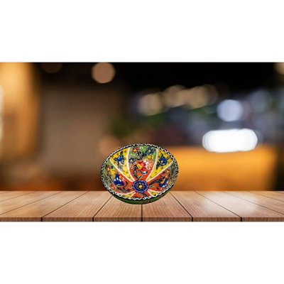 Bols turcs en céramique fabriqués à la main - mini bols décoratifs ronds de 15 cm pour les épices, les collations, le savon, les condiments - ensemble pour la cuisine ou la maison