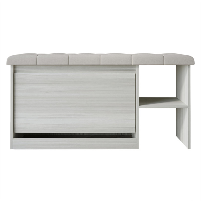 Banc de rangement pour chaussures 11 paires, Gris clair