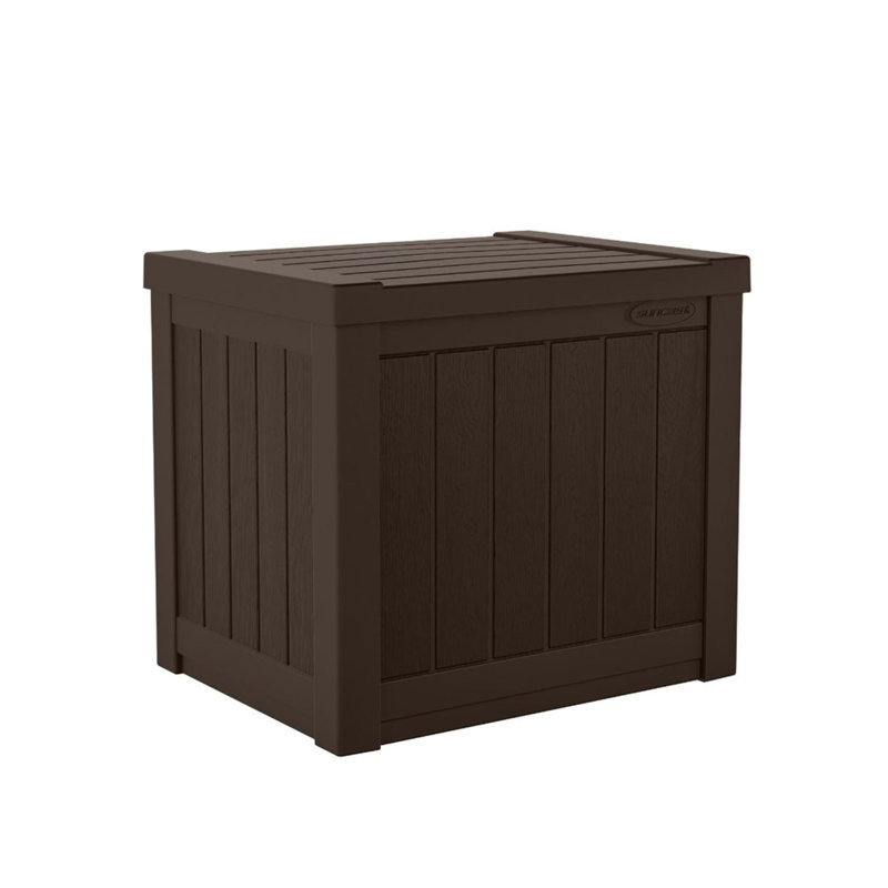 Suncast 22 Gallons Water Resistant Resin Deck Box, 1, 19.5" H x 22" W x 17" D, Java