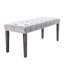Banc gris rembourré pour la salle à manger et le garage, coussin en velours, pieds en bois d'hévéa, assemblage facile, protection des planchers, couloir d'une hauteur de 19,24 po, coussin rembourré d'éponge, capacité de 330 lb-1391403431