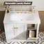 Meuble-lavabo 36 po avec plateau en céramique, armoire de rangement avec tiroir et panier à linge inclinable -1464606335