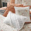 6 pièces de courtepointe en coton corail, grand / grand, avec coussins décoratifs en mousseline pour la chambre
