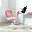 Mignon fauteuil de bureau rotatif, fauteuil pivotant à dossier en forme de cœur, fauteuil de bureau sans accoudoir, fauteuil de coiffeuse pivotant