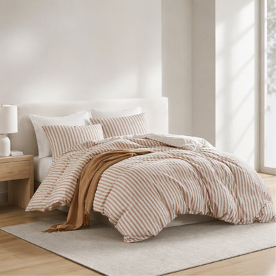 3-Piece Cal King Duvet Set,Terracotta
