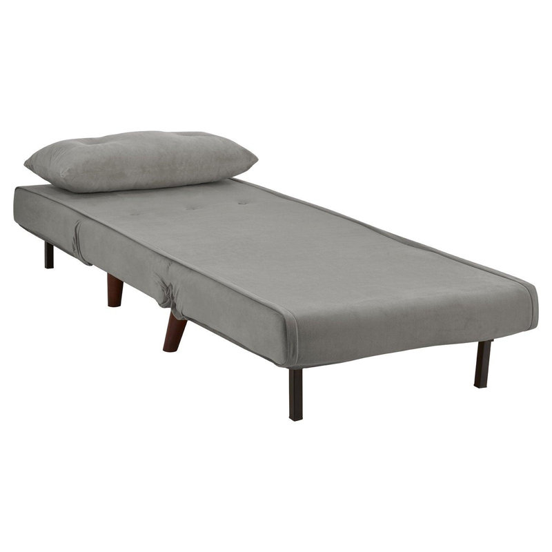 Trahan Fold Out Futon, Grey, 80cm H x 75cm W x 86.5cm D