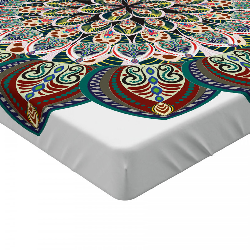 Microfiber Floral Fitted Sheet, Full/Double Fitted Sheet