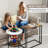 Industrial C-Shaped End Table With Metal Frame, Compact Coffee Table For Living Room, Bedroom, Office, And Small Spaces