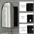 24X36 Inch Arched Recessed Medicine Cabinet, Metal Framed Bathroom Wall Cabinet With Mirror And Adjustable Shelves, Wall Mirror With Storage For Bathroom-1416571779