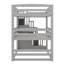 Lit superposé triple double avec escalier de rangement-397741727