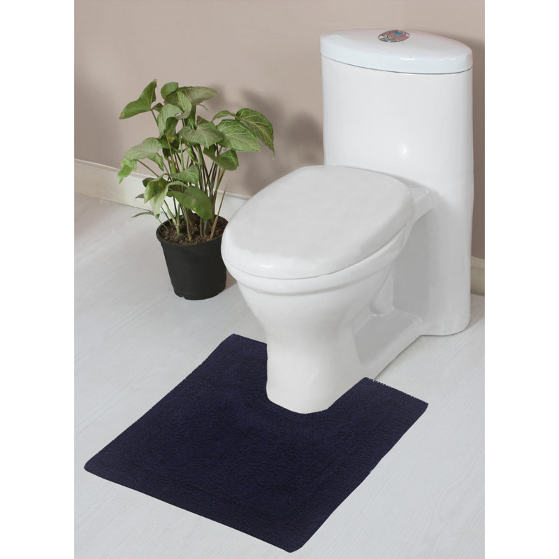 Tapis pour salle de bain contourné 100% coton 20 po x 20 po Bruss, Marine