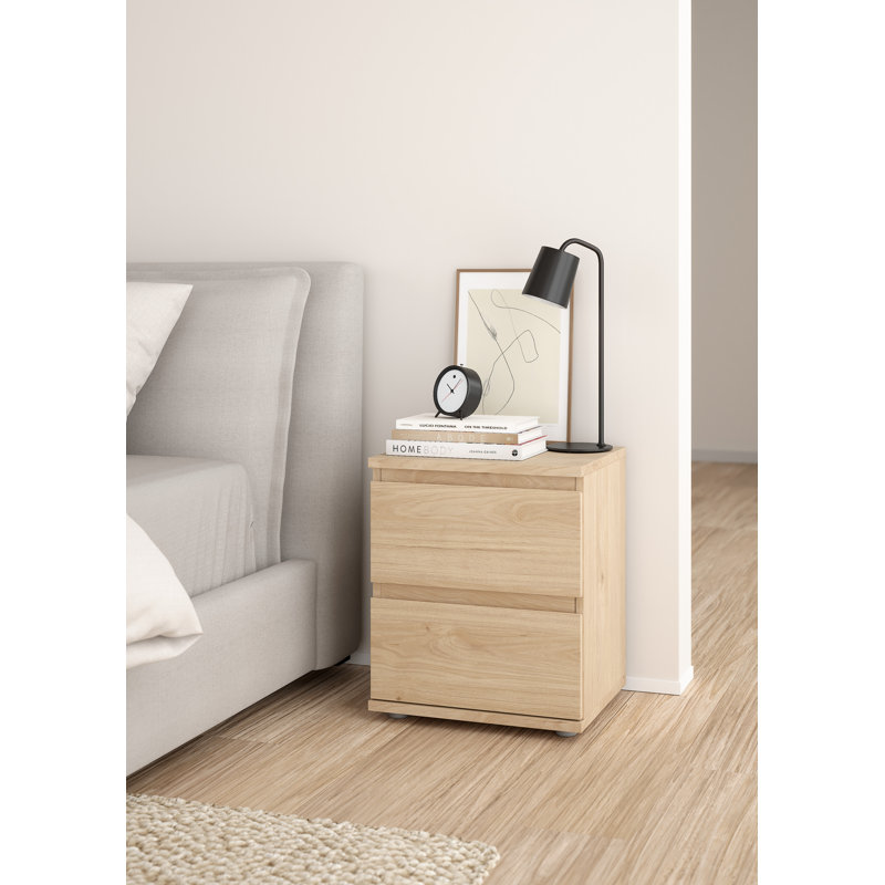 Wigdis 15.83"W 2 - Drawer Nightstand, Beige