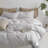MooMee Duvet Cover Set with Zipper Closure & 8 Interior Ties 100% Washed Cotton Twill Soft Linen Like Textured-107383171-115279053
