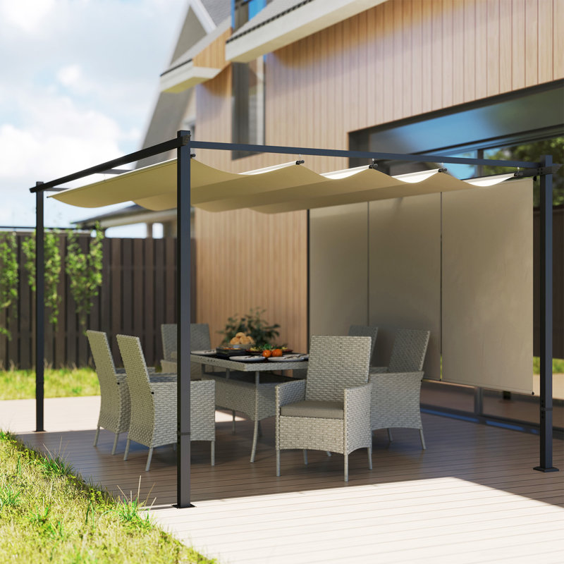4m x 3m Metal Pergola, Beige