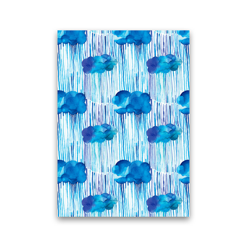 Raining Clouds Blue - Print, No Framed, 59cm H x 42cm W x 1cm D