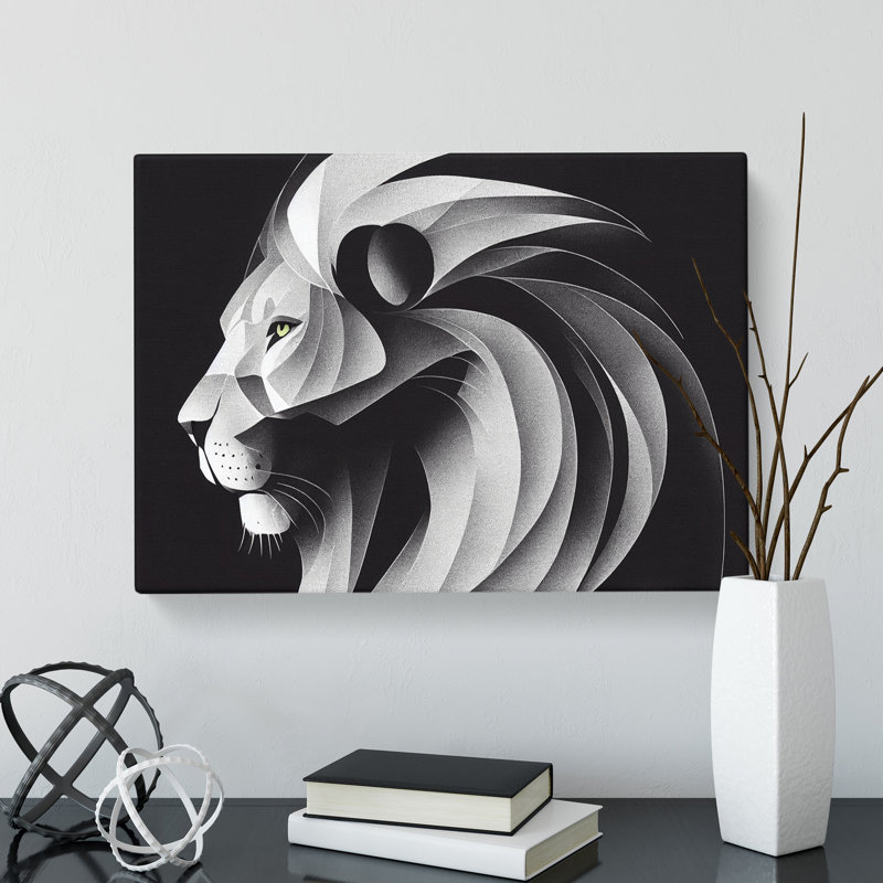 Exclusive Abstract Lion - Wrapped Canvas, 40cm H x 60cm W x 3cm D