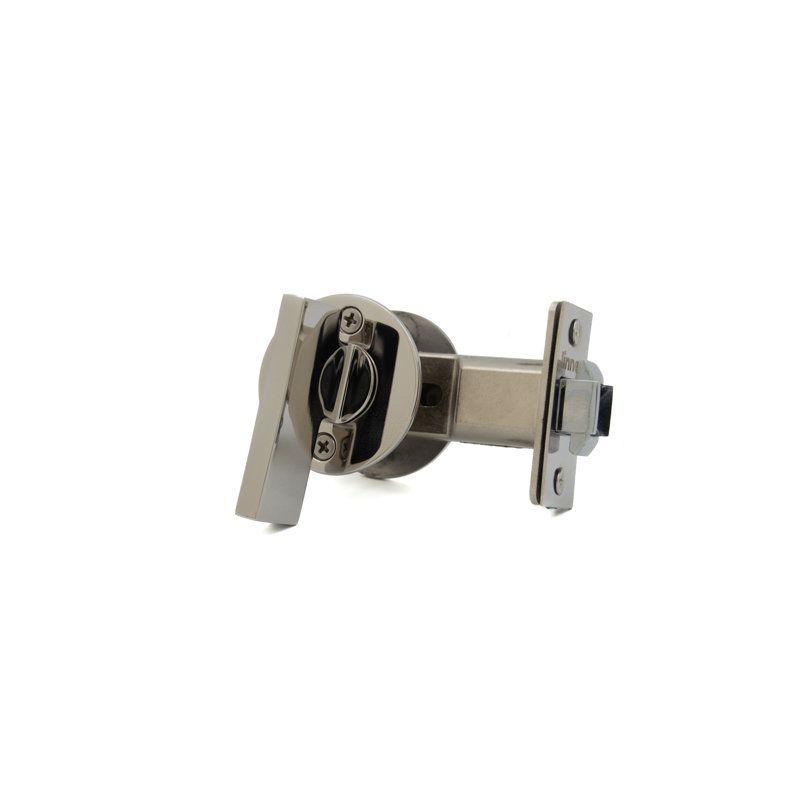 Quincaillerie de porte à gousset avec bouton ADA, Acier inoxydable poli