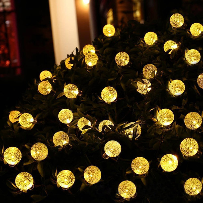 Kelm 30 - Bulb 2.6'' Solar Powered LED Globe String Light, Warm White