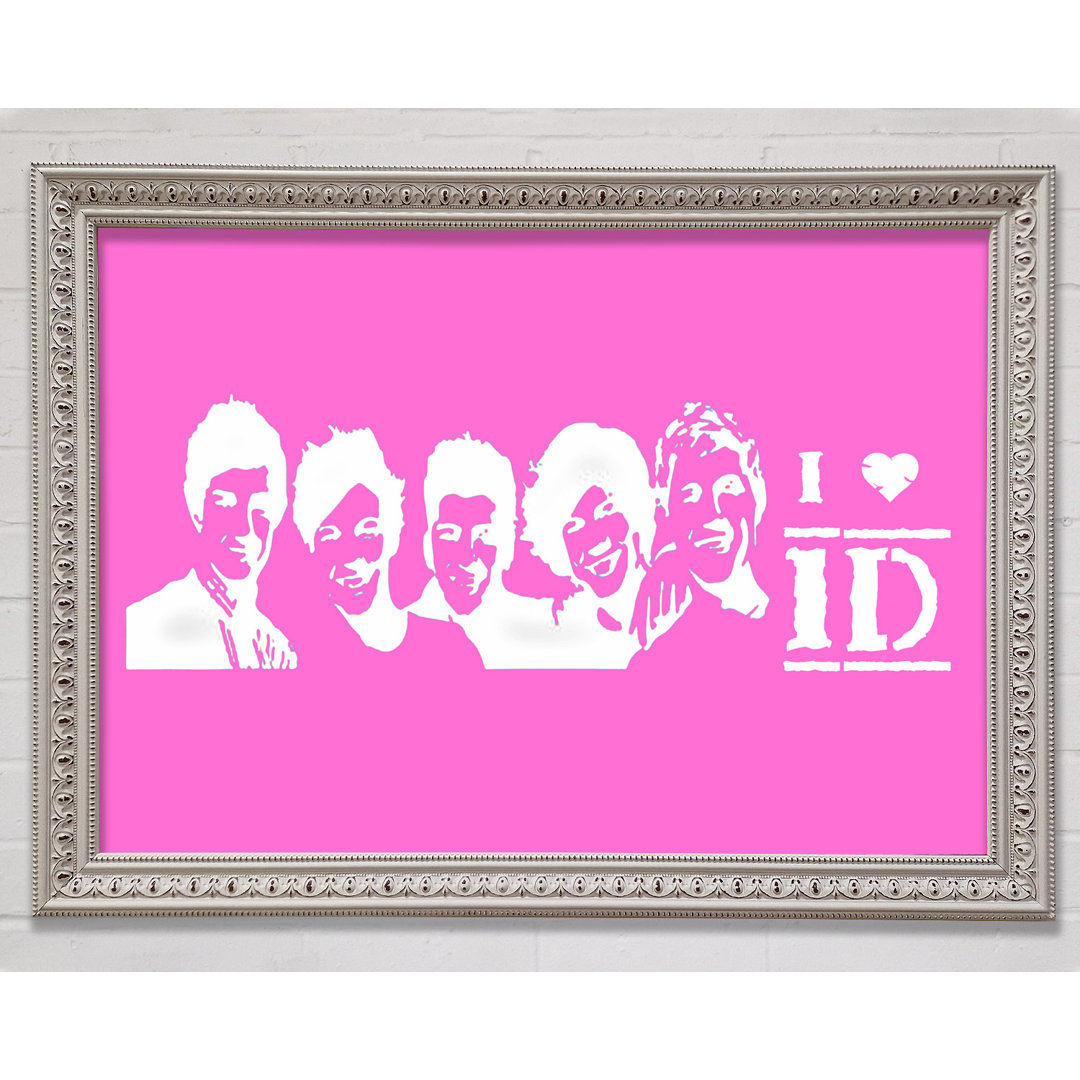 Musik Zitat I Love 1 Direction Vivid Pink Gerahmter Druck