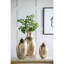 Vase en aluminium 8,5 x 8,5 x 18,5 po, stries dorées