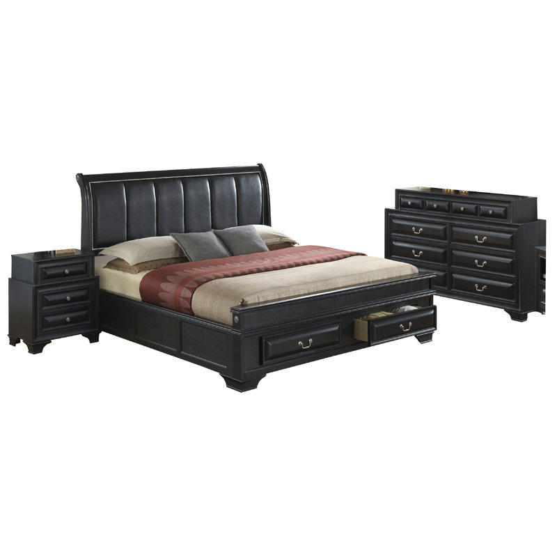 Bloss Solid Wood Piece Bedroom Set