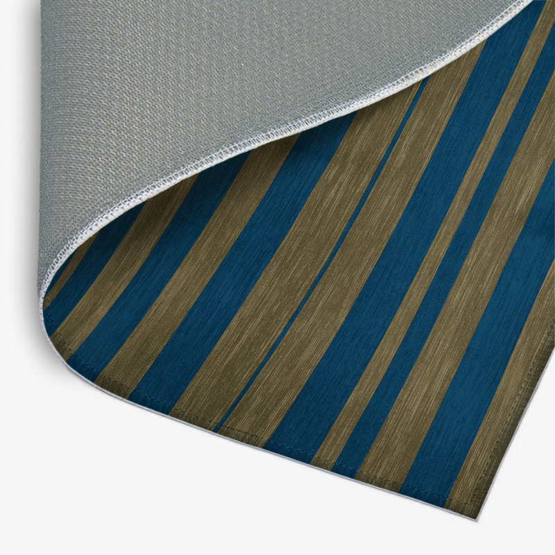 Tapis intérieur / extérieur bleu HorizontalStripes, Rectangulaire 2 pi x 3 pi
