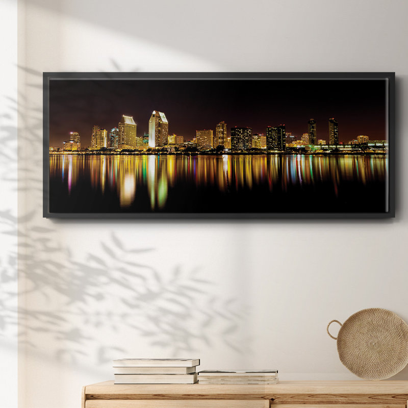 San Diego Skyline - toile encadrée, H 20 po x l 50 po