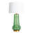 Ribbed Glass Table Lamp with Tapered Drum Shade-1559535066