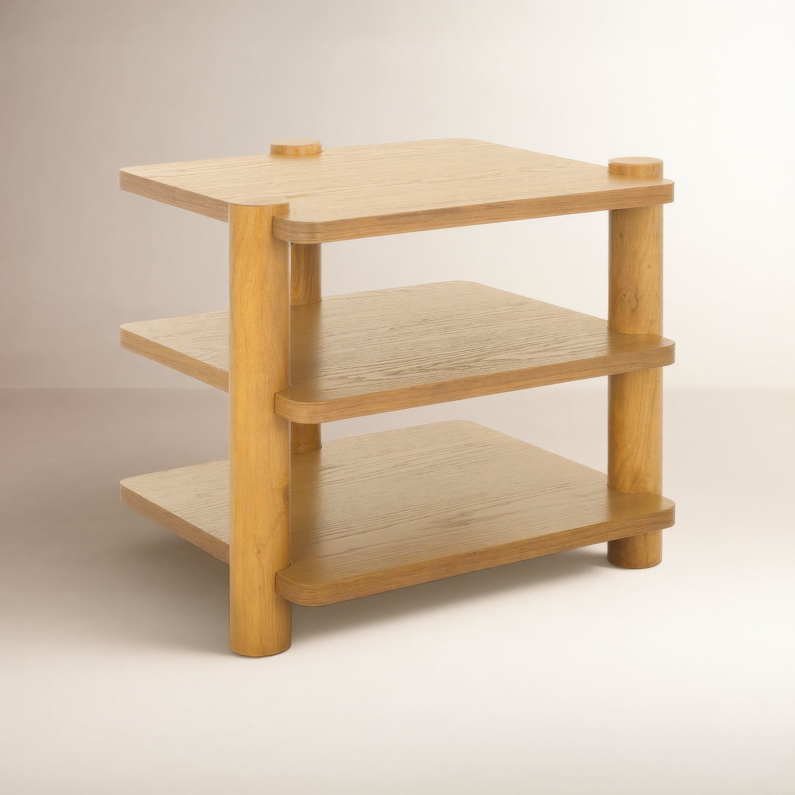 Hepburn 3 Shelf Wood Accent Table, Natural