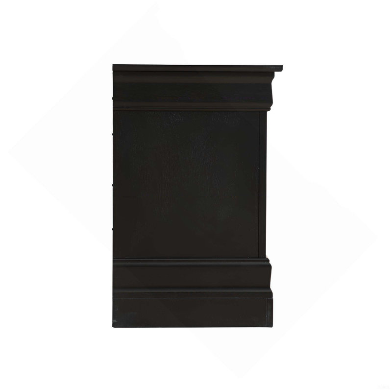Table de chevet élégante à 2 tiroirs Woode pour votre chambre à coucher, Noir