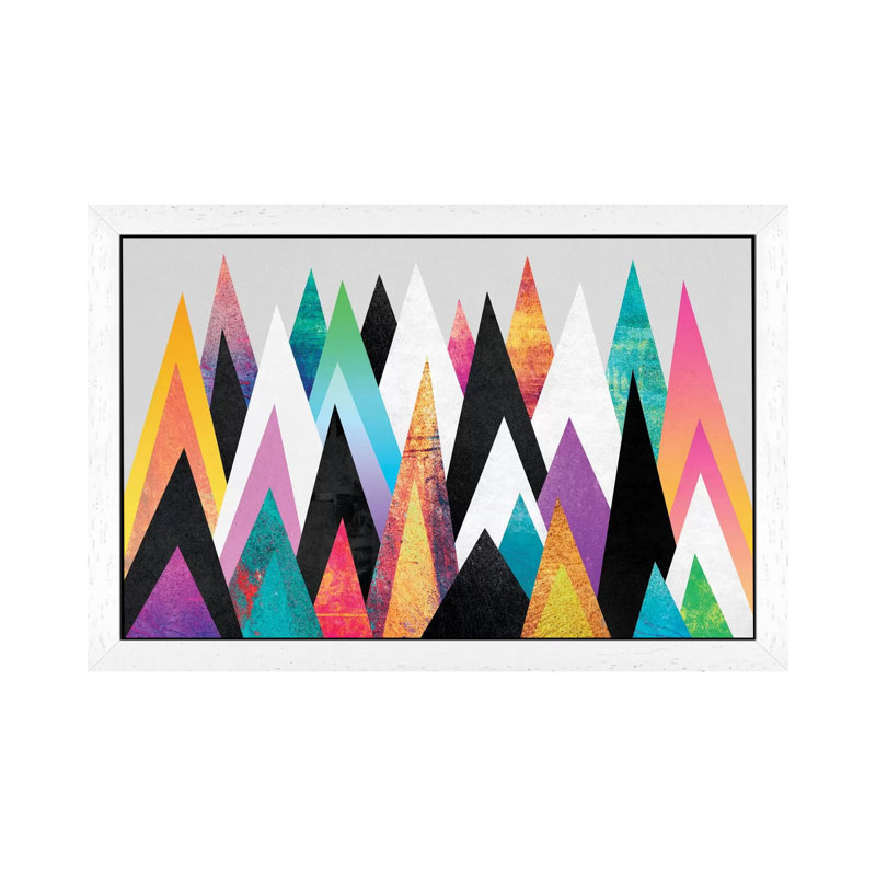 Colorful Peaks by Elisabeth Fredriksson - Print on Canvas, 101.6 cm H x 66.04 cm W, White Framed