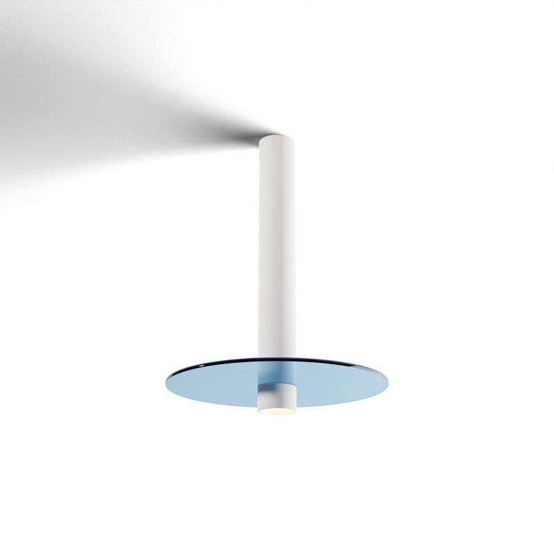 1 - Light LED Pendant, Turquiose/Matte White
